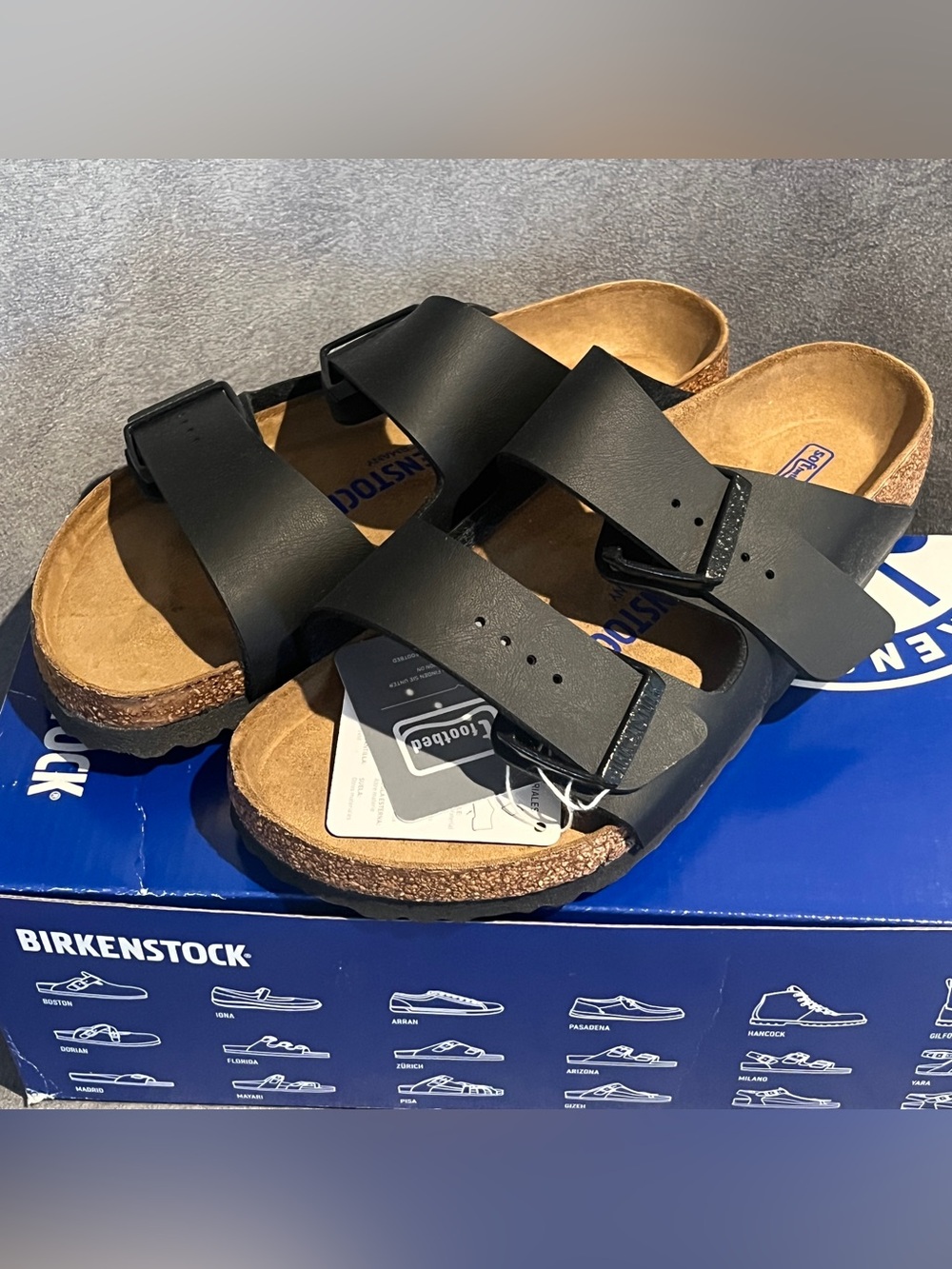 Birkenstock Women’s Arizona Sandals Soft Footbed Black Size 6 US 37 EU - Picture 3 of 12